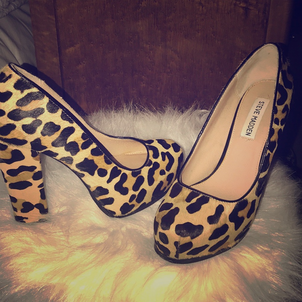 Leopard Print fur heels